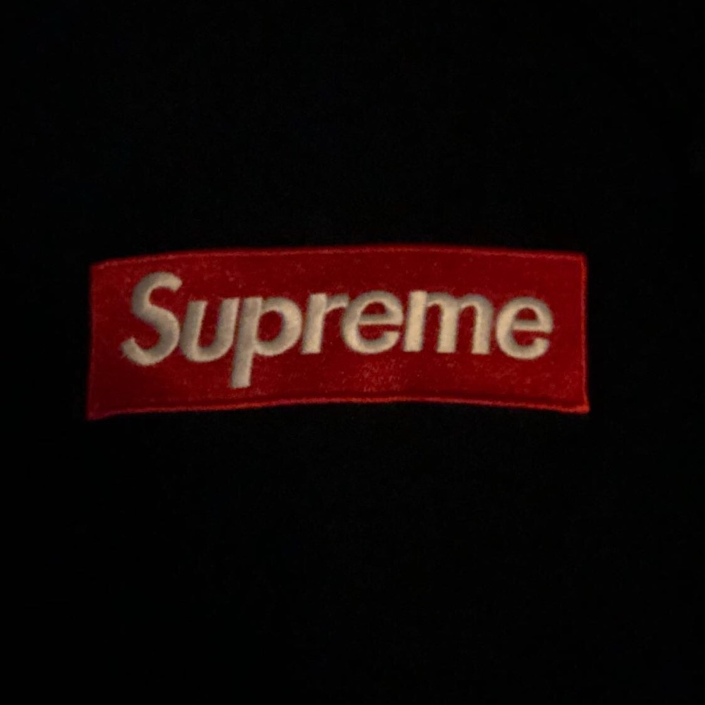 Supreme navy blue box logo hoodie
